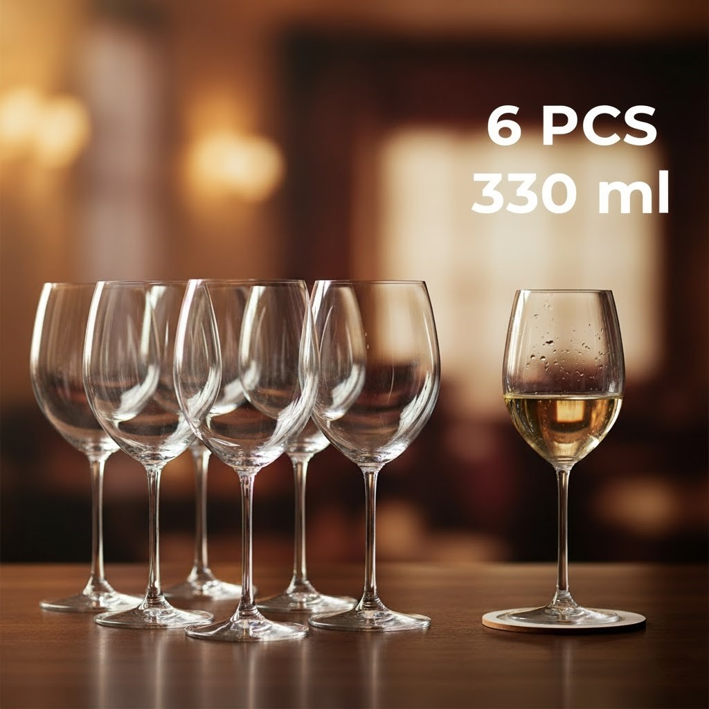 كؤوس زجاجية 6 قطع – 330 مل | 6PCS Glass Goblets 330ml